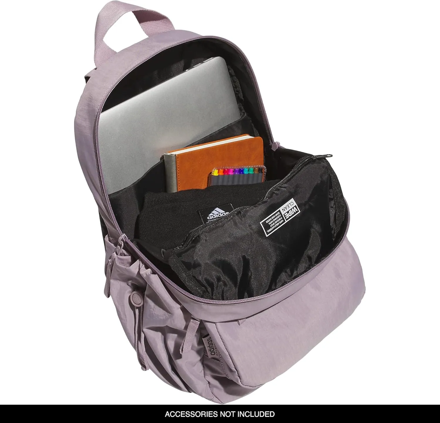adidas Weekender Mini Backpack for Women and Men, Small Fashion Bag with Laptop Sleeve, Preloved Fig Purple, One Size