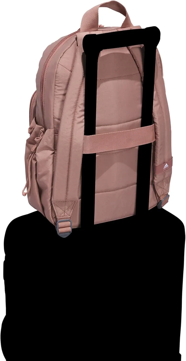 adidas Weekender Mini Backpack for Women and Men, Small Fashion Bag with Laptop Sleeve, Warm Clay Pink, One Size