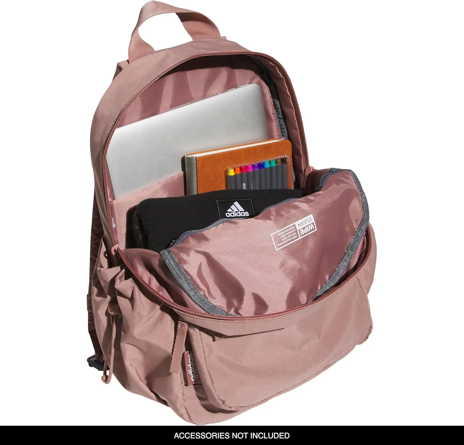 adidas Weekender Mini Backpack for Women and Men, Small Fashion Bag with Laptop Sleeve, Warm Clay Pink, One Size