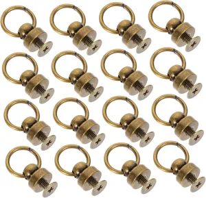 ADOCARN 20 Sets Belt Ring Monk Head Buckle Phone Case Screws Leather Craft Rivet Rivets for Shoes Decoration Studs for Leather Repair Luggage Rivets Leather Craft Screws