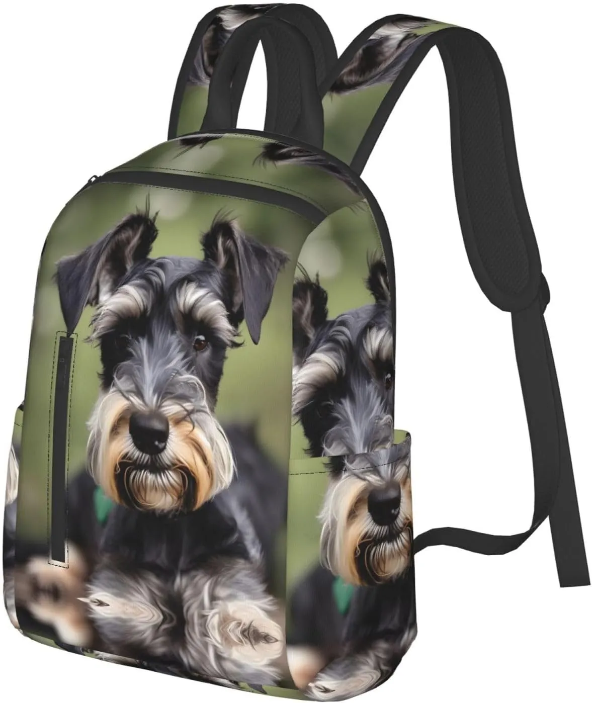 Adorable Schnauzer Print Lightweight Backpack, Travel Bookbag College Bag,Laptop Backpack For Men Women