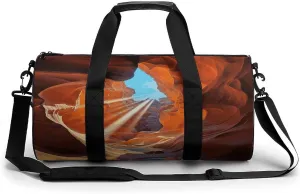 Aesthetic Sports Bag for Women Antelope Canyon Printed Duffle Travel Bag for Men Women Mini Workout Bags Cylindrical Gym Bag