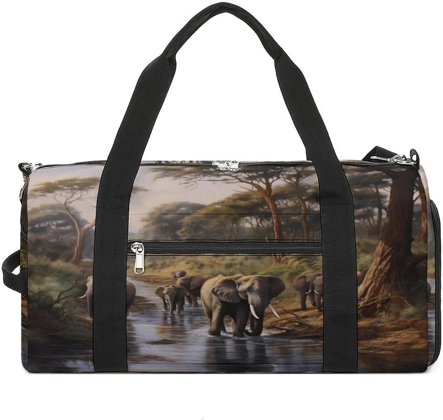African Elephant Gym Bag Travel Duffel Bag Sports Tote Bag Workout Bag Weekender Bag for Women Men
