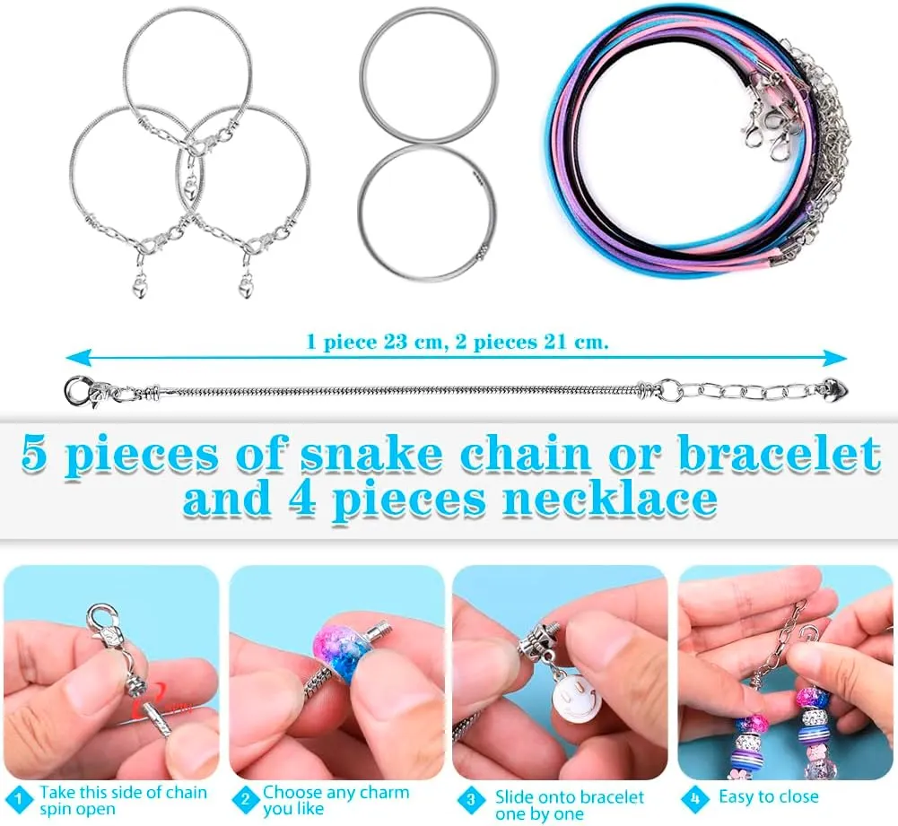 AIPRIDY 150 Pieces Charm Bracelet Making Kit,Unicorn Mermaid Crafts Gifts Set Can Inspires Imagination and Creativity,Jewelry Making Kit Perfect Gifts for Girls 5-12 Years Old (150 Pieces)