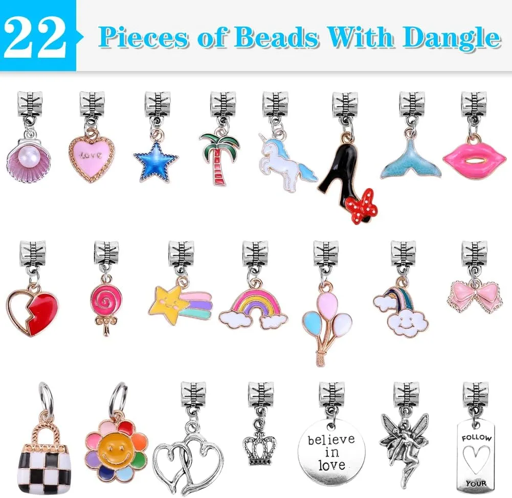 AIPRIDY 150 Pieces Charm Bracelet Making Kit,Unicorn Mermaid Crafts Gifts Set Can Inspires Imagination and Creativity,Jewelry Making Kit Perfect Gifts for Girls 5-12 Years Old (150 Pieces)
