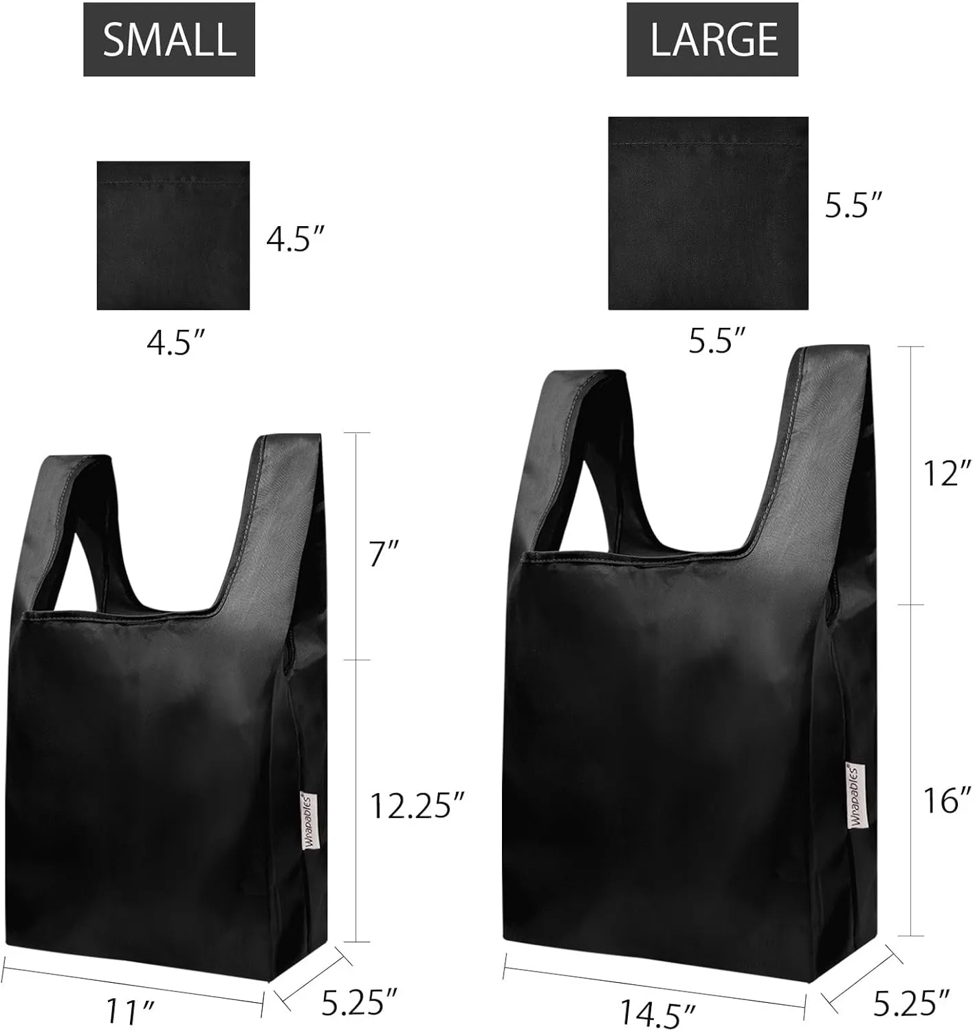 allydrew JoliBag Nylon Reusable Grocery Bag, 2 Pack