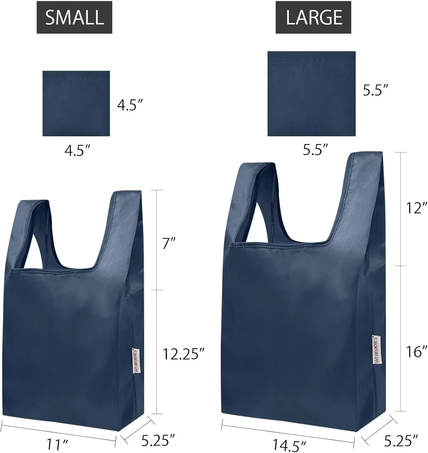 allydrew JoliBag Nylon Reusable Grocery Bag, 2 Pack