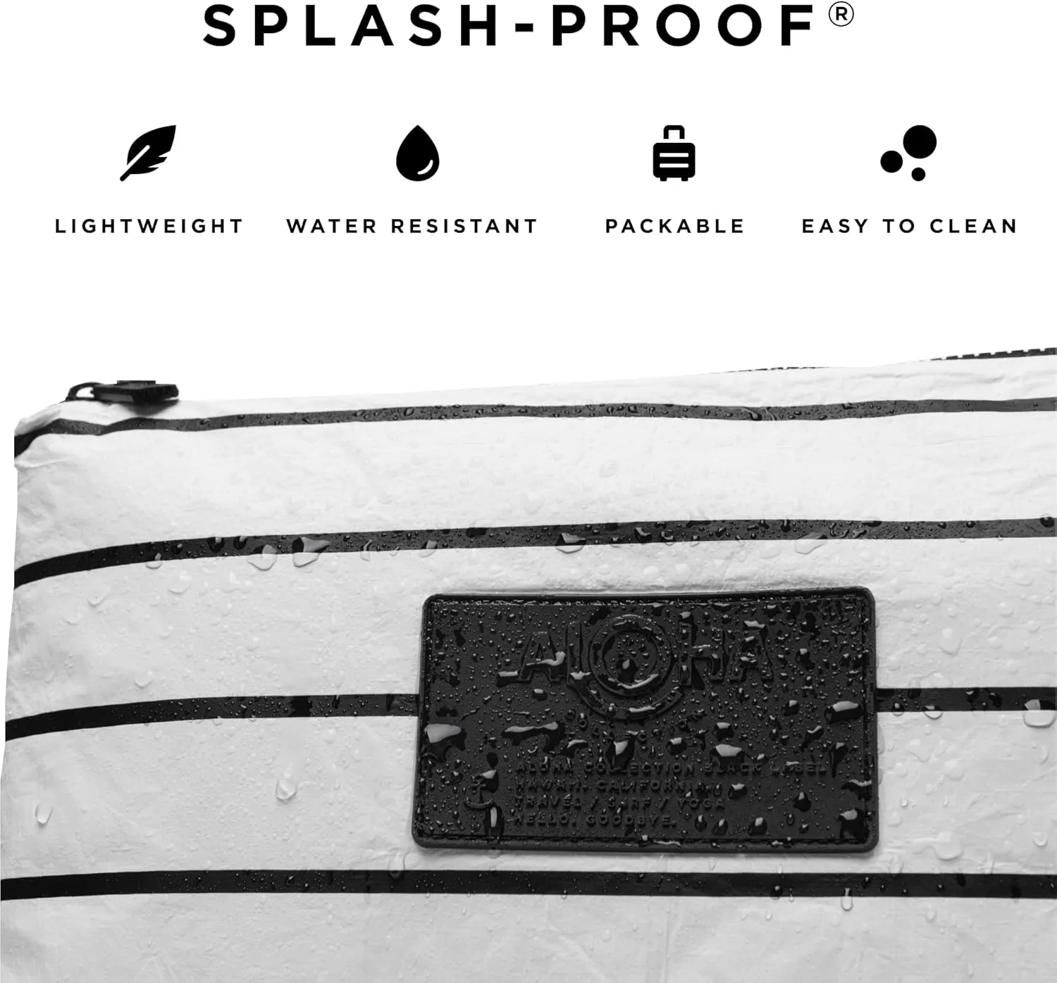ALOHA Collection Mid Pouch, Lightweight, Packable, & Splash-Proof Pouch for Travel, Makeup, Toiletries, Organization, Gym, Pool & Beach. Easy to Clean Material. (11" x 8.5")