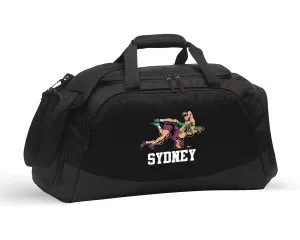 Alterd Industries Wrestling Duffel Bag - Personalized Wrestler Gym Bag, Girls Wrestling, wrestling bags for boys, Water Bottle, Backpack, Accessories (Female Wrestler, Black/Black, Gym Bag Only)