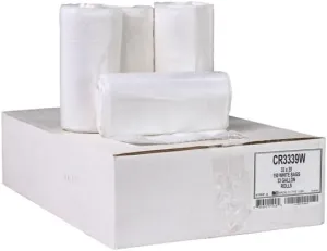 Aluf Plastics 33 Gallon Trash Bags, 33" x 39" , White (Pack of 150) - For Bathroom, Household, Office, and Lightweight Garbage - Coreless Rolls