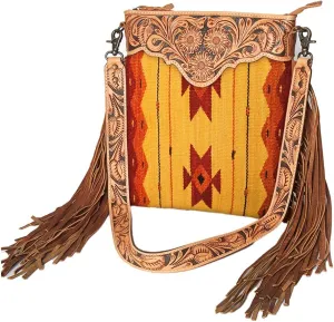 American Darling Cross Body Hand Tooled Saddle Blanket Genuine Leather Women Bag Western Handbag Purse