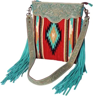 American Darling Cross Body Hand Tooled Saddle Blanket Genuine Leather Women Bag Western Handbag Purse
