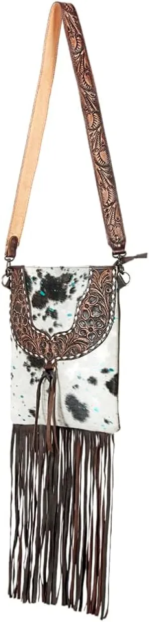 American Darling CROSS BODY I Hand Tooled Hair-on Genuine Leather women bag western handbag purse