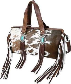 American Darling Duffel Hair On Genuine Leather Western Women Bag | Handbag | Leather Duffle Bag | Weekend Bag | Travel Duffel Bags | Duffel Bag for Women