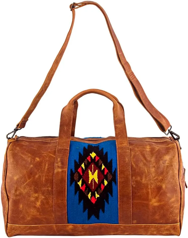 American Darling Duffel Saddle Blanket Genuine Leather Western Women Bag | Handbag | Leather Duffle Bag | Weekend Bag | Travel Duffel Bags | Duffel Bag for Women