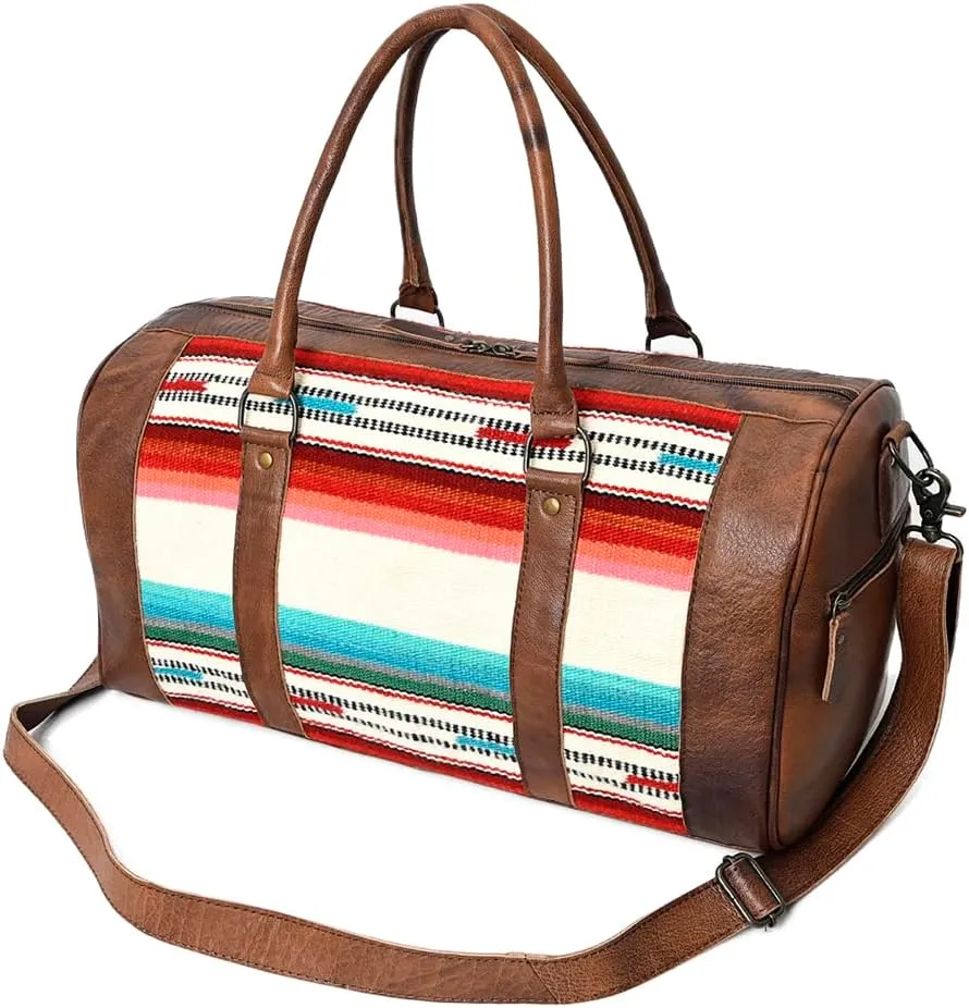 American Darling Duffel Saddle Blanket Genuine Leather Western Women Bag | Handbag | Leather Duffle Bag | Weekend Bag | Travel Duffel Bags | Duffel Bag for Women