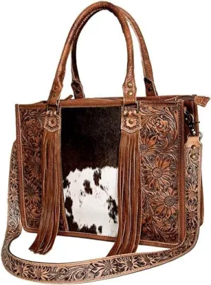American Darling Genuine Leather Western Women's Briefcase Handbag Purse | Briefcase Bag for Women | ADBG230BKW