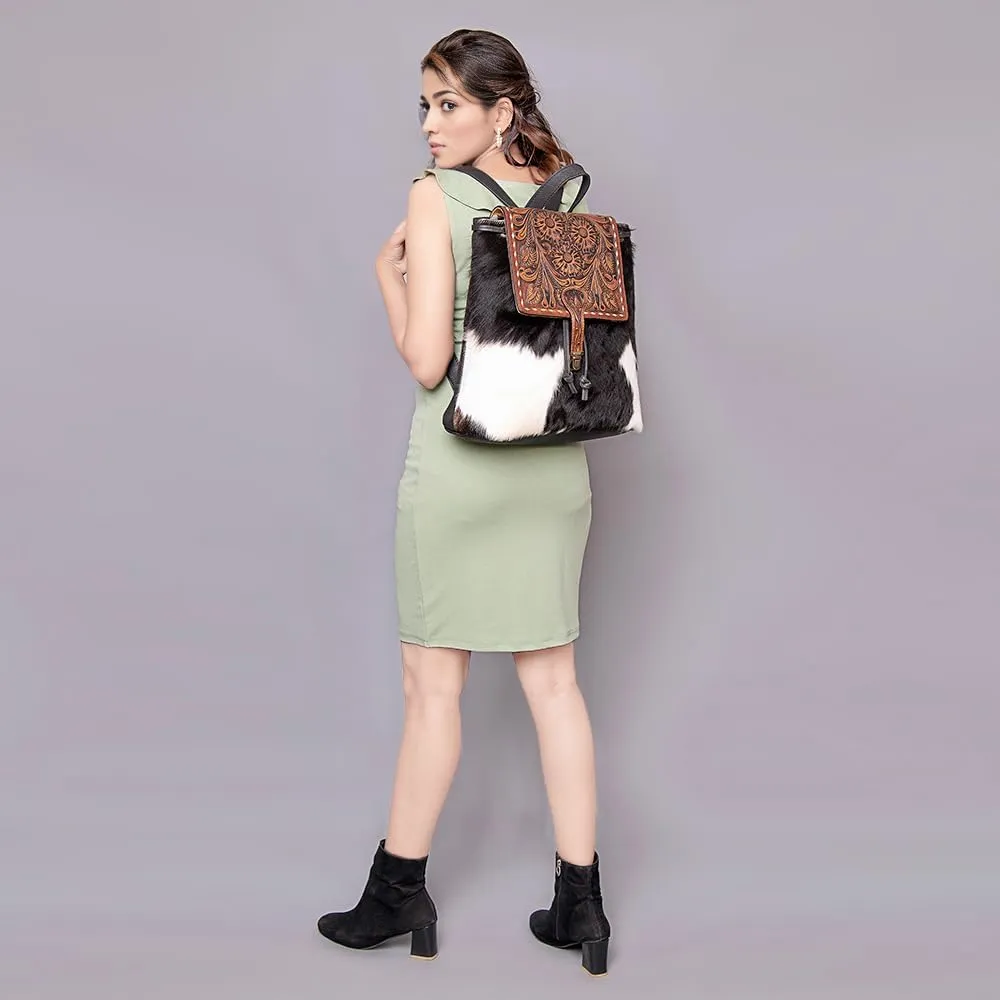American Darling Hand Tooled Hair On Genuine Leather Women Bag Western Handbag Purse