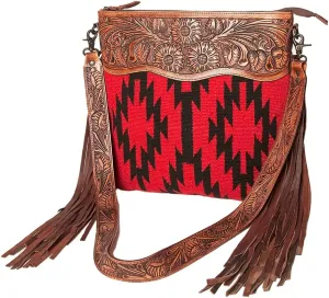 American Darling Signature Crossbody Hand Tooled Saddle Blanket Genuine Leather Women Bag Western Handbag Purse