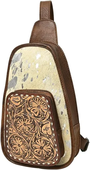 American Darling Sling Hand Tooled Saddle Blanket Genuine Leather Women Bag Western Handbag Purse
