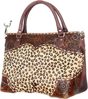 American Darling Tote Hand Tooled Hair on Genuine Leather Western Women Bag Handbag Purse | Western Tote Bag | Travel Tote Bags | College Tote Bag | Casual Tote Bag