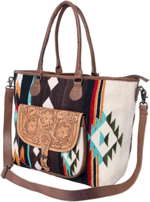 American Darling Tote Hand Tooled Saddle Blanket Genuine Leather women bag western handbag purse