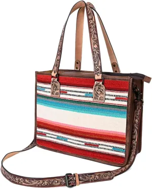 American Darling Tote Saddle Blanket Genuine Leather Women Bag Western Handbag Purse
