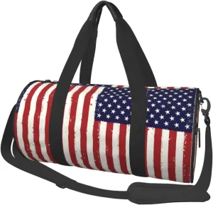 American Flag Duffel Tote for Men and Women Backpacking Travel and Storage Shoulder Bag