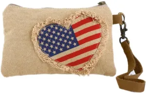 American - Wristlet Wallets for Women and Crossbody Sling Bags for Women, Handbags for Women, 100% Cotton Canvas