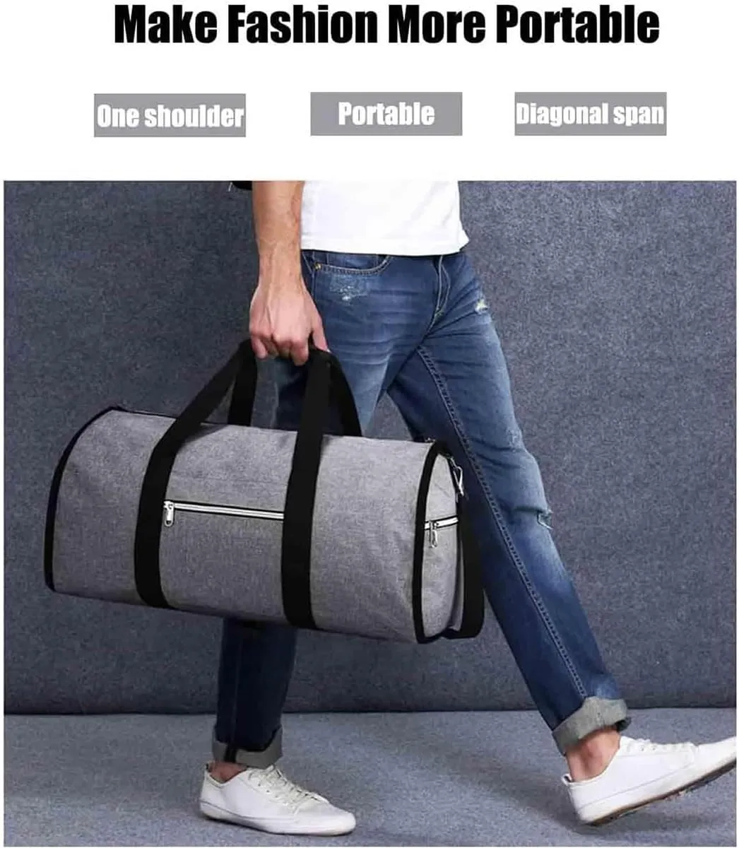 Amigo Bag Travel Bag, Foldable Clothing Bag Carry on Bag, Amigobag Luggage, Waterproof Large Capacity Suit Garment Duffel Bag, Garment Duffle Bags for Travel (Gray/1pcs)