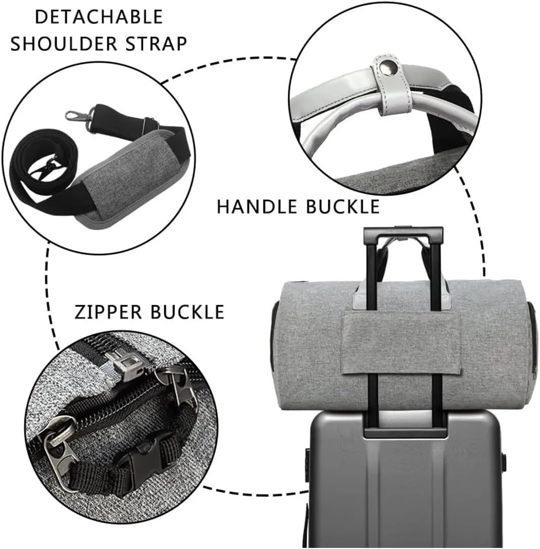 Amigo Bag Travel Bag, Foldable Clothing Bag Carry on Bag, Amigobag Luggage, Waterproof Large Capacity Suit Garment Duffel Bag, Garment Duffle Bags for Travel (Gray/1pcs)
