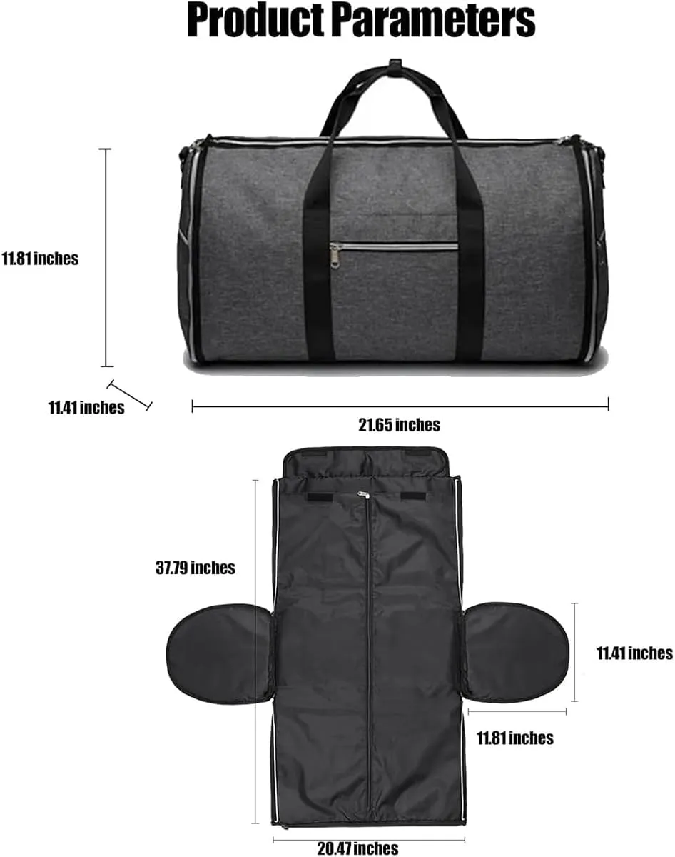 Amigo Bag Travel Bag, Foldable Clothing Bag Carry on Bag, Amigobag Luggage, Waterproof Large Capacity Suit Garment Duffel Bag, Garment Duffle Bags for Travel (Gray/1pcs)