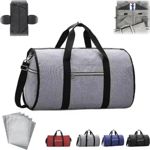 Amigo Bag Travel Bag, Foldable Clothing Bag Carry on Bag, Amigobag Luggage, Waterproof Large Capacity Suit Garment Duffel Bag, Garment Duffle Bags for Travel (Gray/1pcs)