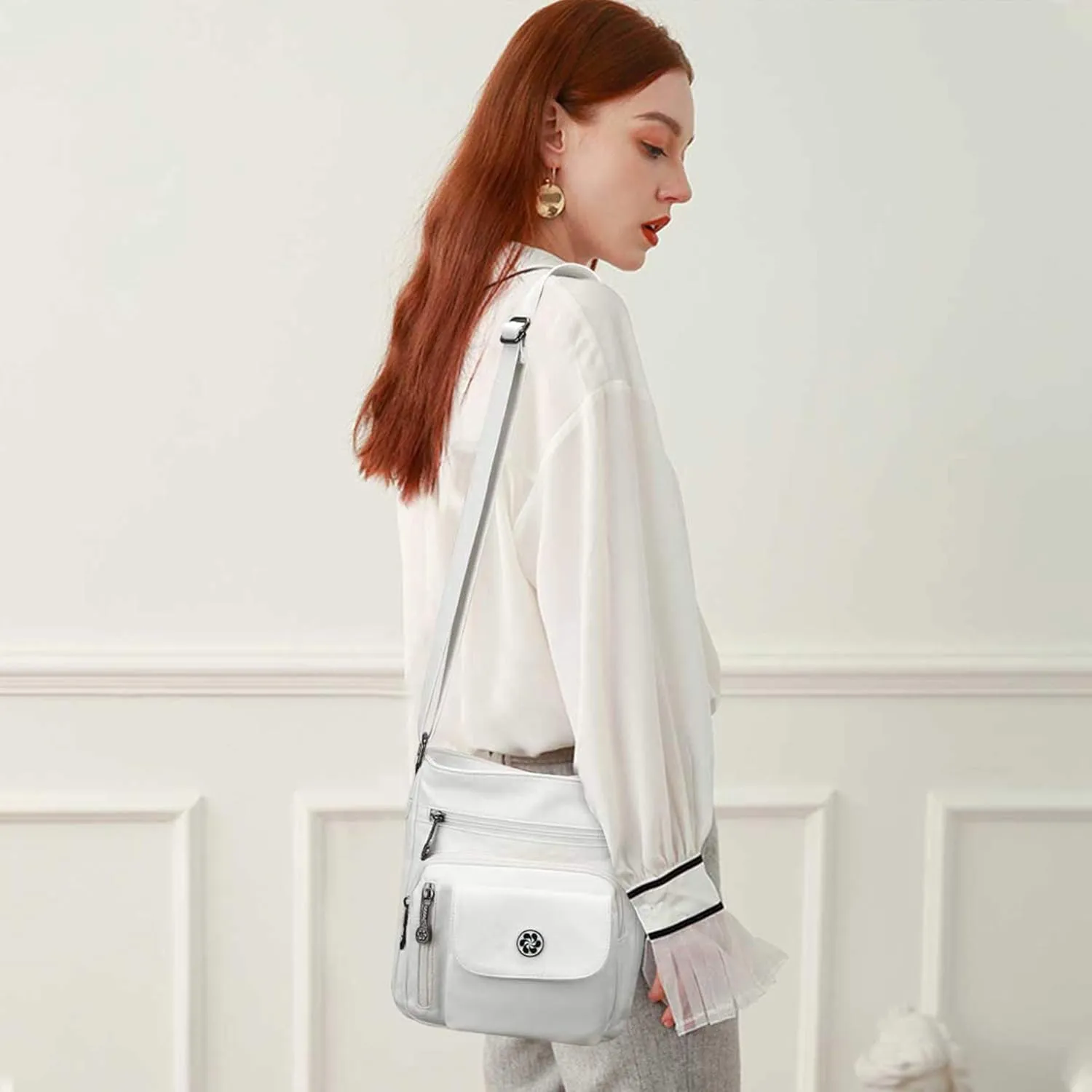 Angel Kiss Crossbody Bags Faux Vegan Leather Shoulder Bags for Women Small Handbag with Adjustable Strap