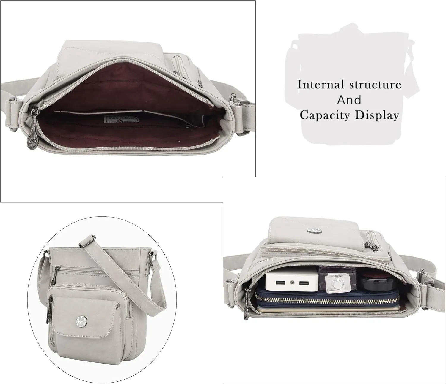 Angel Kiss Crossbody Bags Faux Vegan Leather Shoulder Bags for Women Small Handbag with Adjustable Strap