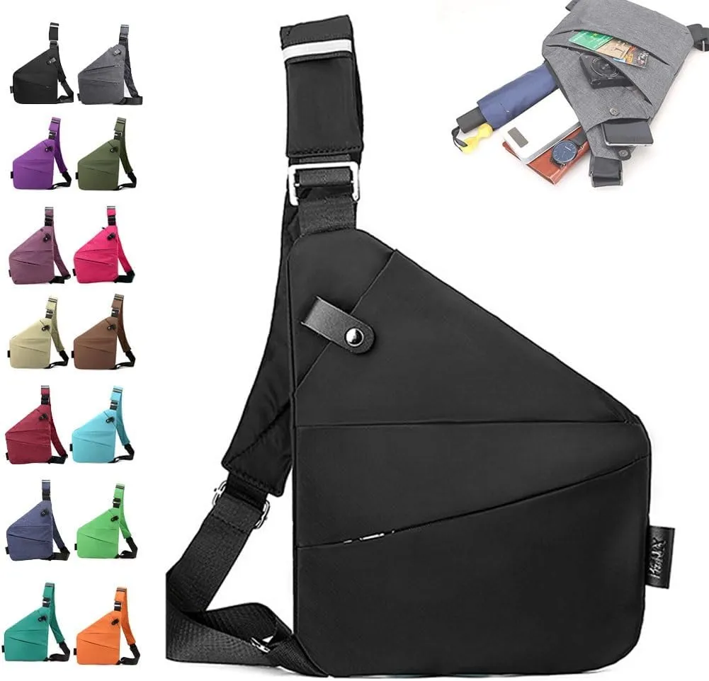 Anti Theft Travel Bag, Large Crossbody Bags for Women Men, Waterproof Lightweight Shoulder Sling Bags
