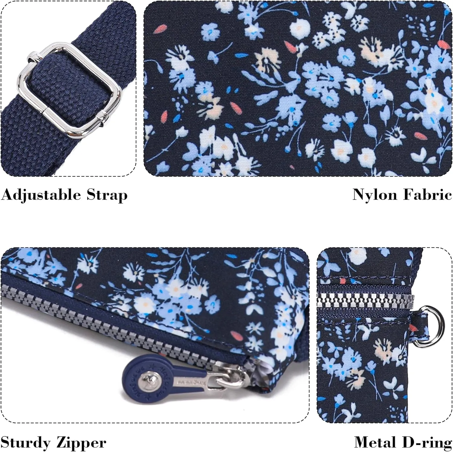 AOCINA Crossbody Purses for Women Lightweight Small Travel Bag Shoulder Purses and Handbags with Multi Zipper Pockets