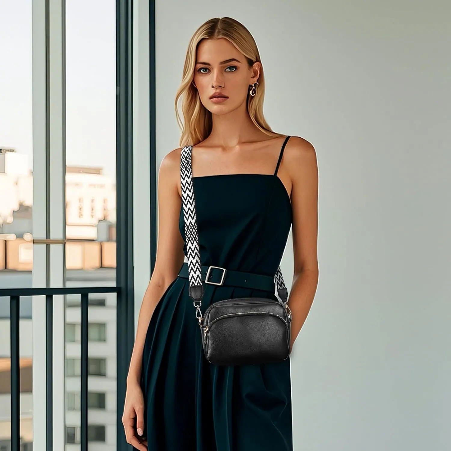APHISON Crossbody Bags for Women Trendy, Leather Crossbody purse with Adjustable Strap