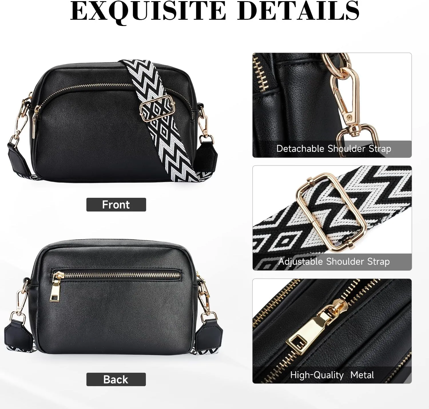 APHISON Crossbody Bags for Women Trendy, Leather Crossbody purse with Adjustable Strap