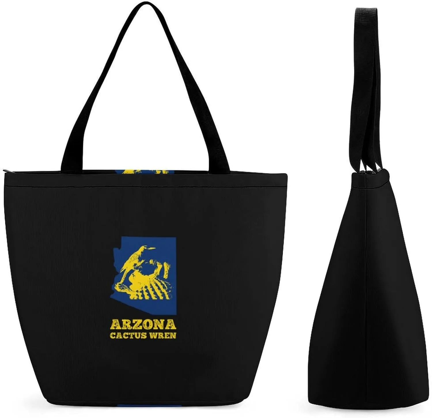 Arizona Cactus Wren Map Women's Reusable Shopping Bags Foldable Tote Bag Lightweight Handbag for Work Travel