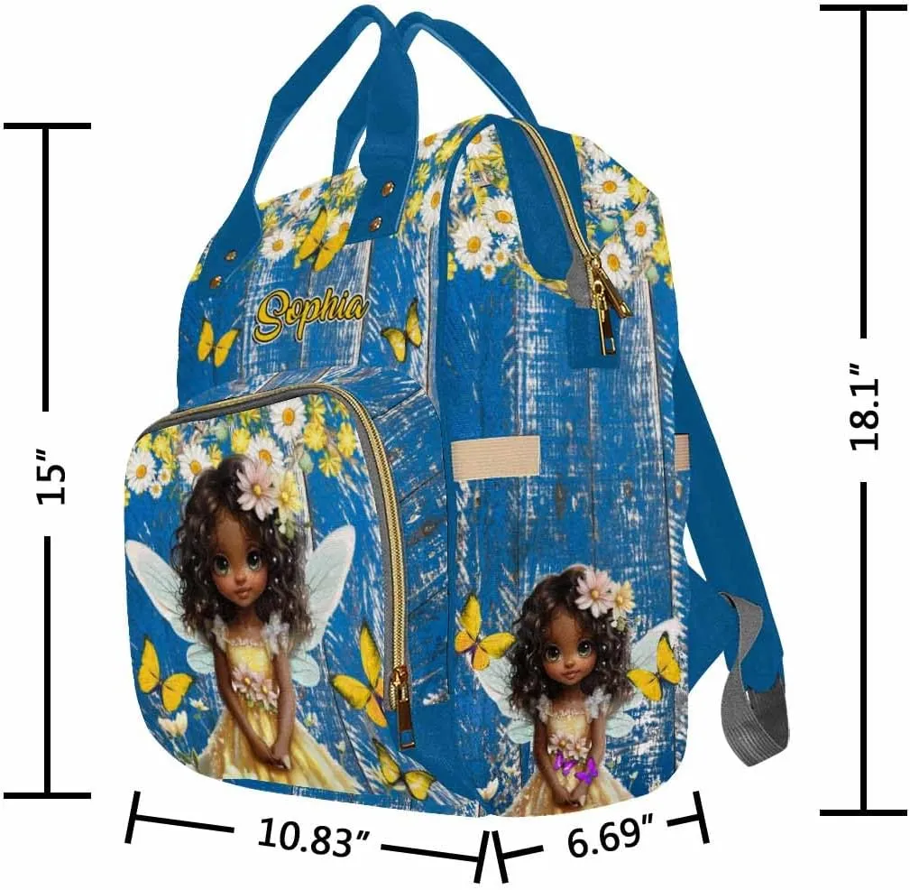 Artsadd Customized Diaper Bags Princess, Personalized Princess Backpack with Name for Men Women Custom Nursing Maternity Bags Shoulders Travel Bag Daypack
