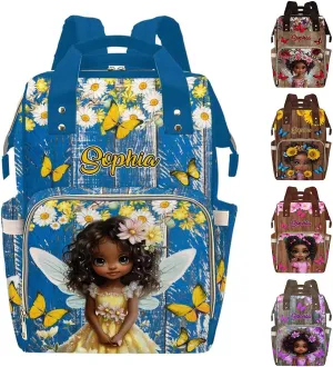 Artsadd Customized Diaper Bags Princess, Personalized Princess Backpack with Name for Men Women Custom Nursing Maternity Bags Shoulders Travel Bag Daypack