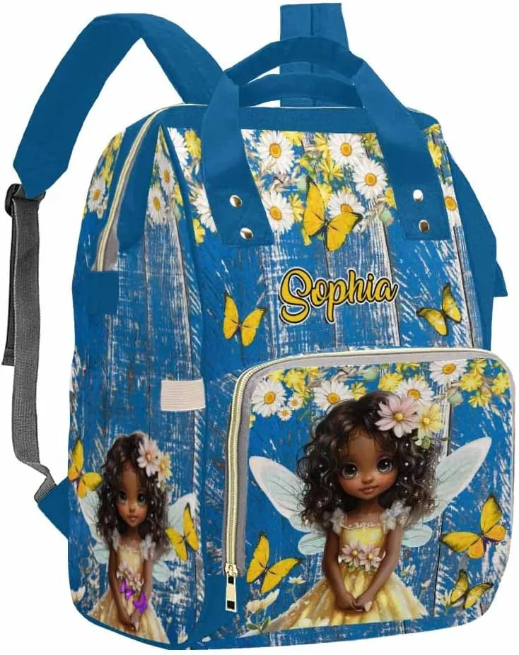 Artsadd Customized Diaper Bags Princess, Personalized Princess Backpack with Name for Men Women Custom Nursing Maternity Bags Shoulders Travel Bag Daypack