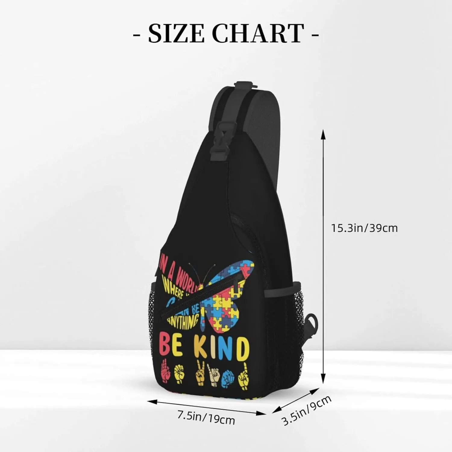 Autism Awareness Mom Crossbody Bag Adjustable Sling Bag Casual Chest Bags Travel Shoulder Backpack