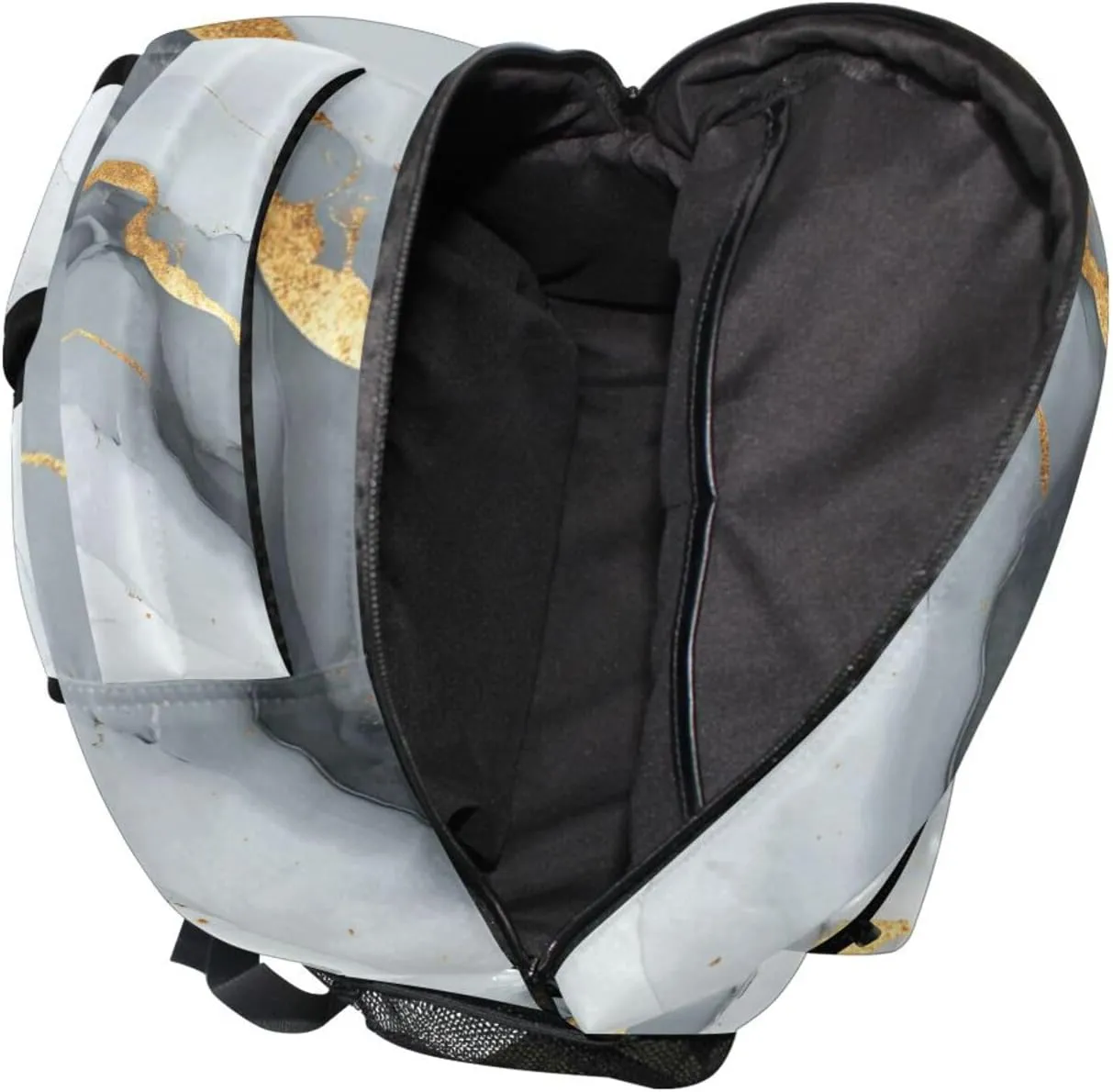 Backpacks for Teacher Nurse Waterproof School Bag with Chest Strap Gift Men & Women Marble White Gray
