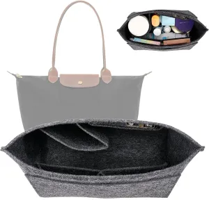 Bag Organizer Insert for Tote Bag, Felt Purse Organizer Handbag Backpack Compatible with Longchamp, Le Pliage, LV, Coach