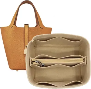 Bag Organizer Liner Storage Bag Insert for Hermes Picotin 18/22/26 (Beige B, Picotin 18)