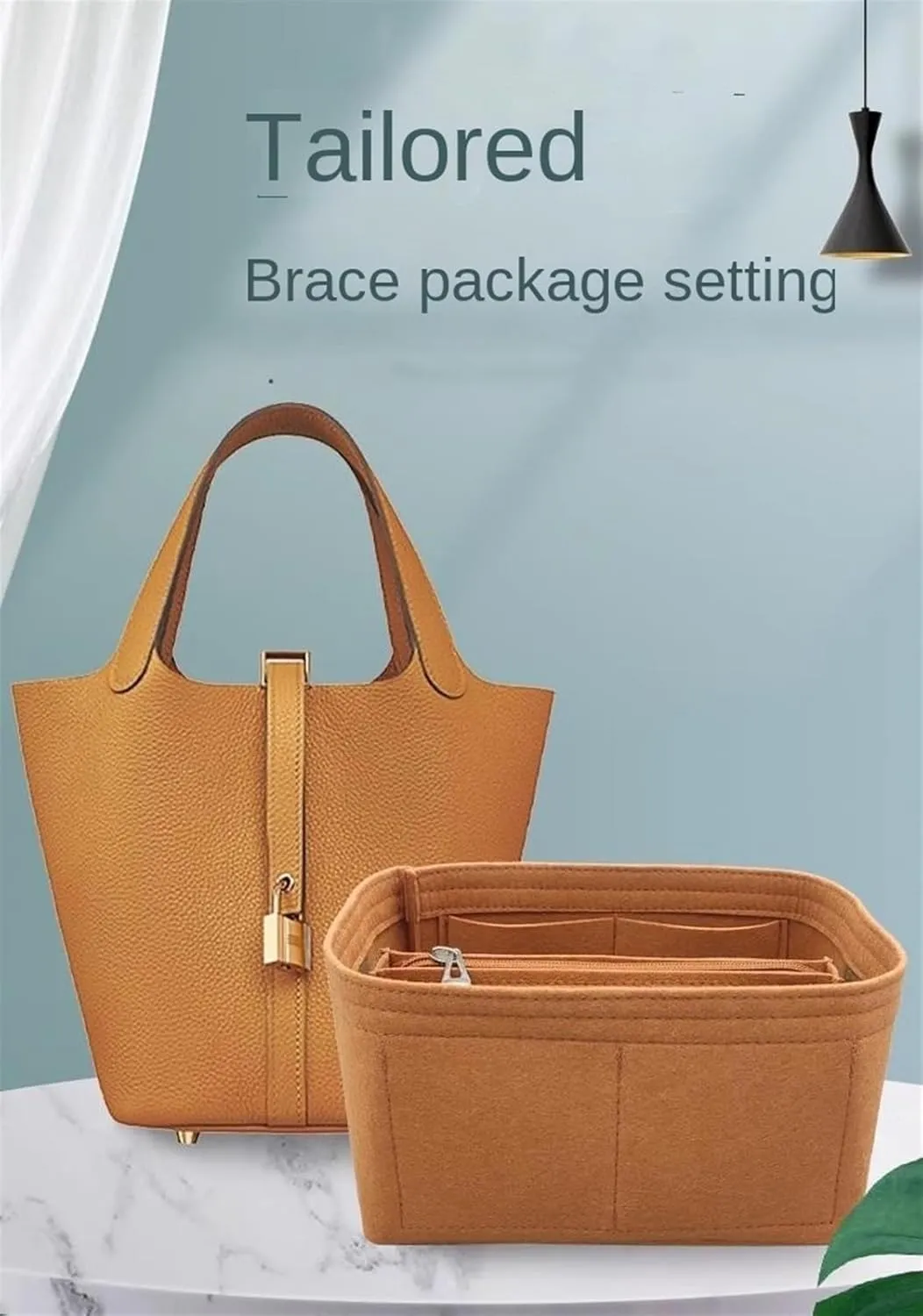 Bag Organizer Liner Storage Bag Insert for Hermes Picotin 18/22/26 (Beige B, Picotin 18)