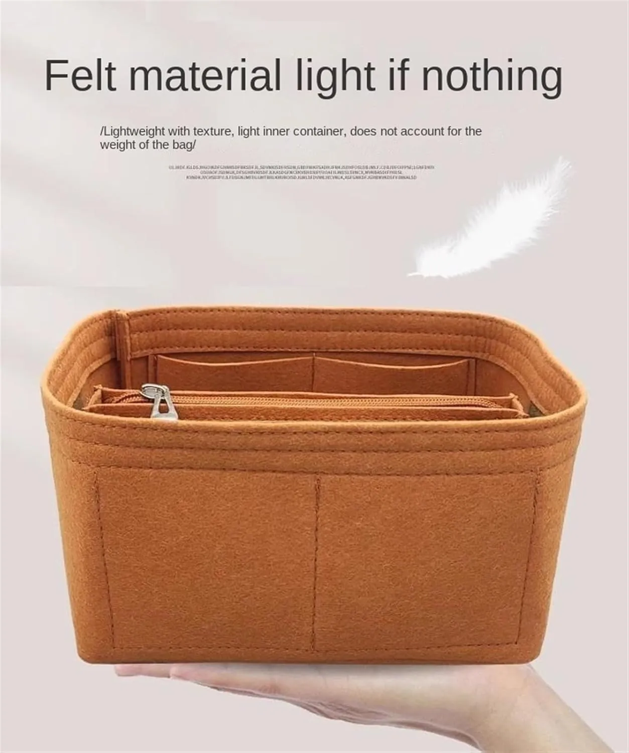 Bag Organizer Liner Storage Bag Insert for Hermes Picotin 22 (Brown)