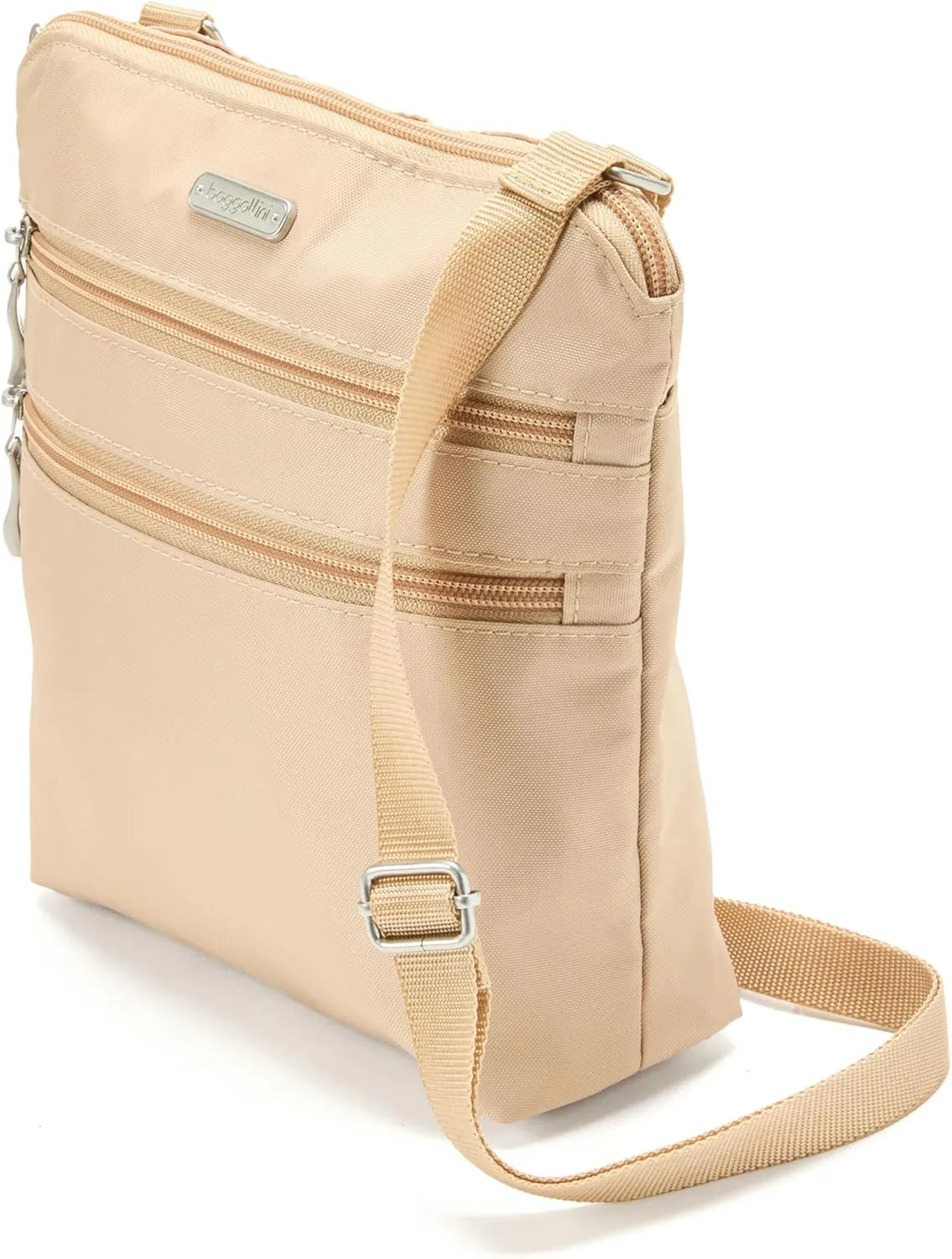 Baggallini Essential Crossbody Bags for Women 9x8 Organized Lightweight Washable Nylon Travel Handbag Purse w/RFID Protection